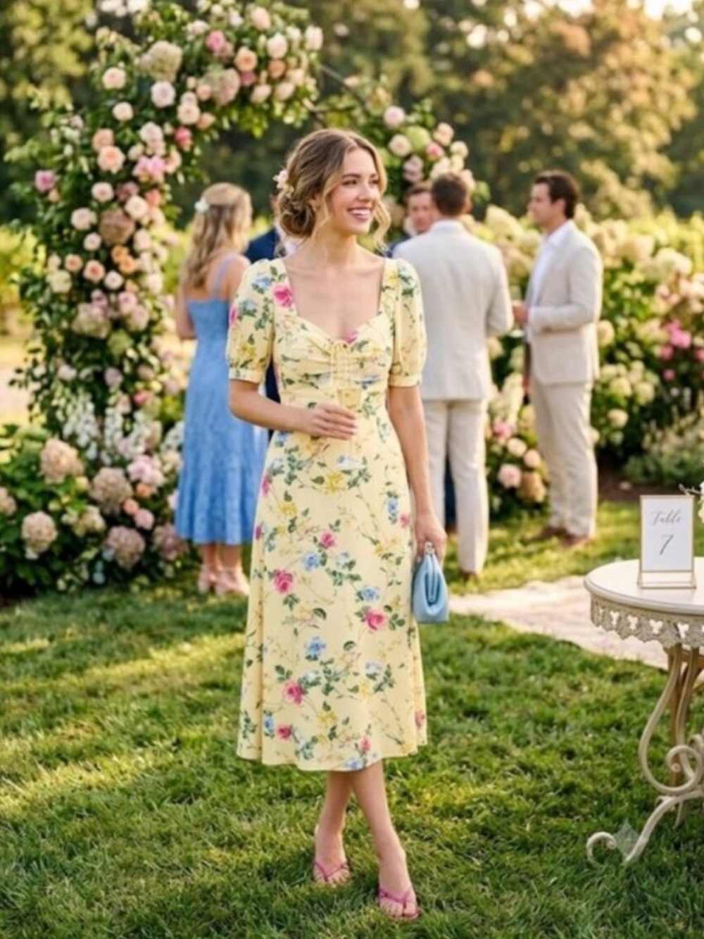 Favorite Daughter The Vineyard Dress Whispering Flora Butter Yellow New Size 2